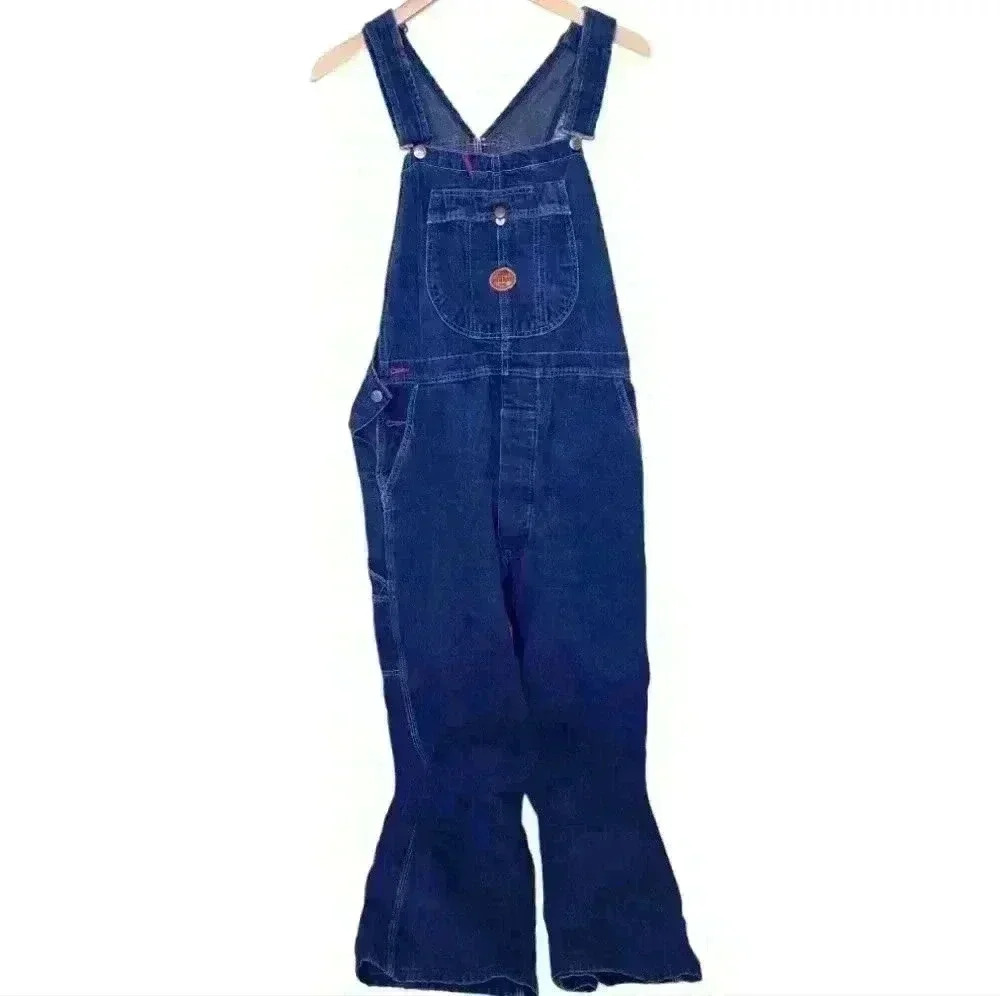 Red Kap Blue Jean Cotton Overalls with Red thread